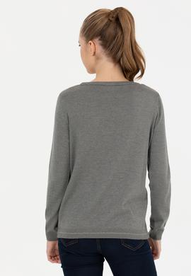 Kadın Gri Melanj Kazak - 50253070011