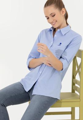 Kadın Açık Mavi Gömlek Uzunkol - 50254557006