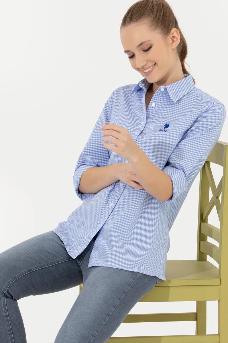 Kadın Açık Mavi Gömlek Uzunkol