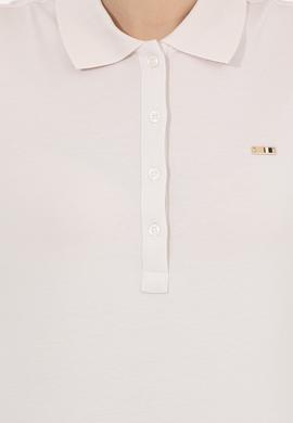 Kadın Ekru Basic Polo Yaka Sweatshirt - 50261237016