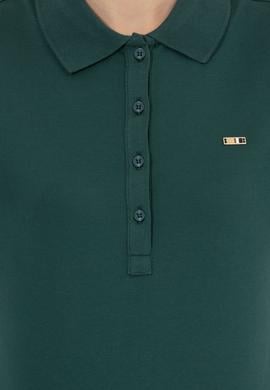 Kadın Yeşil Basic Polo Yaka Sweatshirt - 50261237048