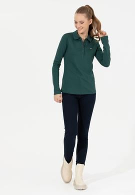 Kadın Yeşil Basic Polo Yaka Sweatshirt - 50261237048