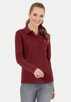 Kadın Vİşne Basic Polo Yaka Sweatshirt - 50261237062