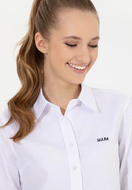 Kadın Beyaz Uzun Kollu Basic Gömlek - 50262490005