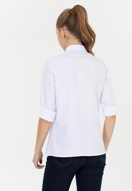 Kadın Beyaz Uzun Kollu Basic Gömlek - 50262490005