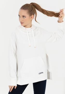 Kadın Ekru Kapüşonlu Sweatshirt - 50260879004