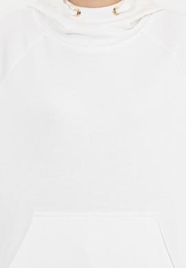 Kadın Ekru Kapüşonlu Sweatshirt - 50260879004