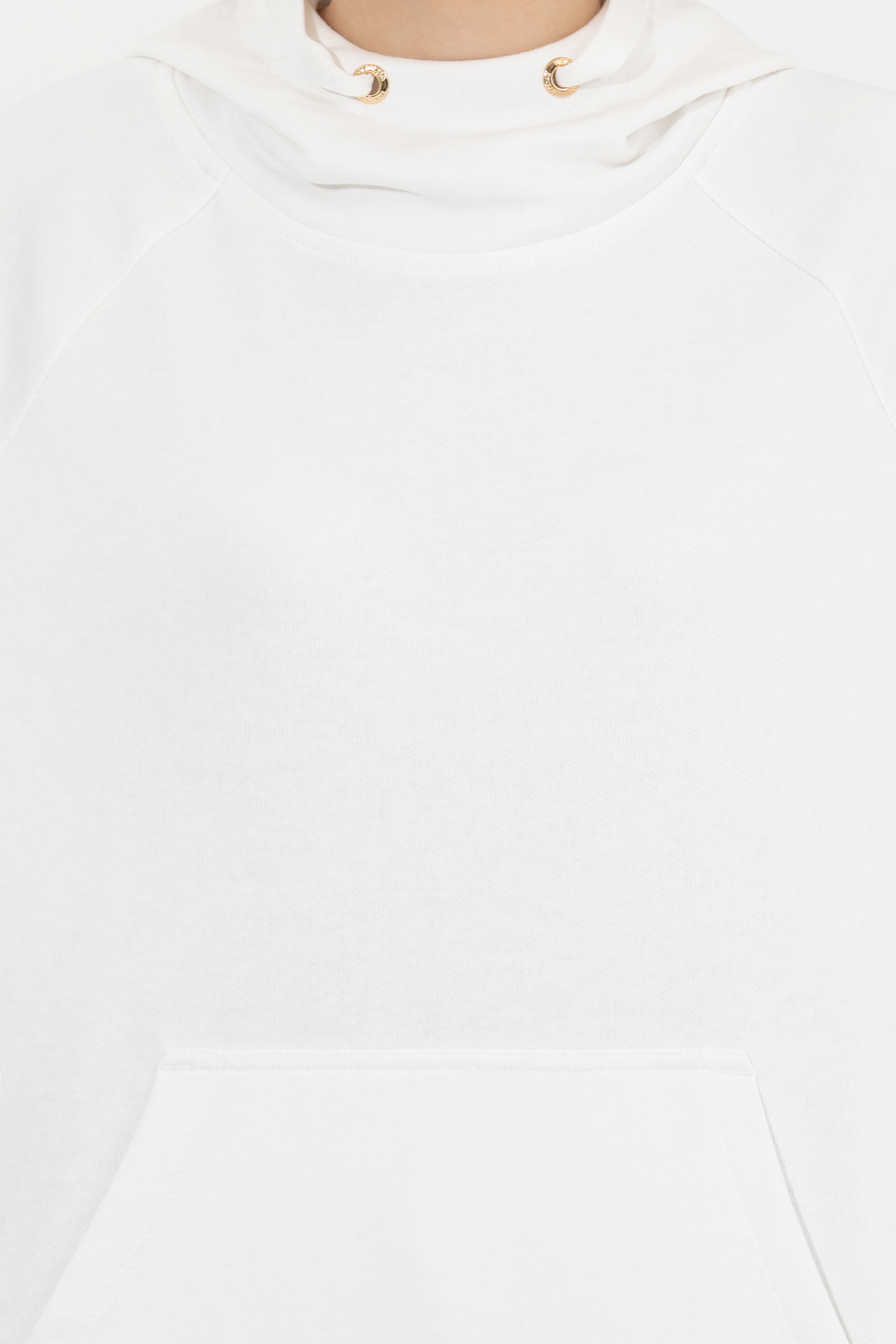Kadın Ekru Kapüşonlu Sweatshirt