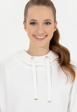 Kadın Ekru Kapüşonlu Sweatshirt - 50260879004