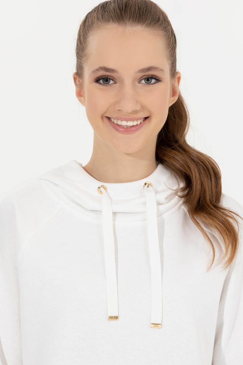 Kadın Ekru Kapüşonlu Sweatshirt