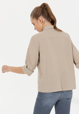 Kadın Haki Uzun Kollu Gömlek - 50251872014
