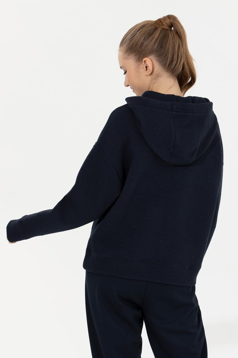 Kadın Lacivert Kapüşonlu Sweatshirt - 50256326006