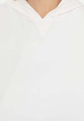 Kadın Ekru Kapüşonlu Sweatshirt - 50261243024