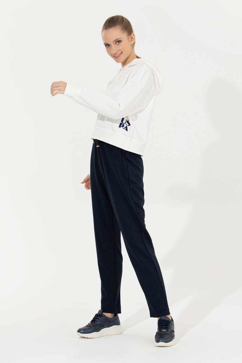 Kadın Ekru Kapüşonlu Sweatshirt