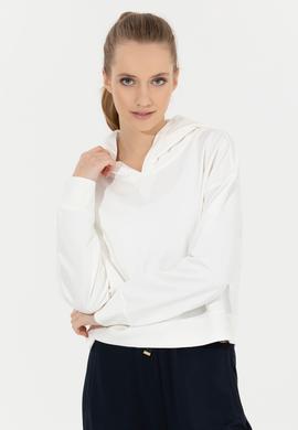 Kadın Ekru Kapüşonlu Sweatshirt - 50261243024