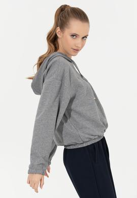 Kadın Gri  Melanj Kapüşonlu Sweatshirt - 50261239006