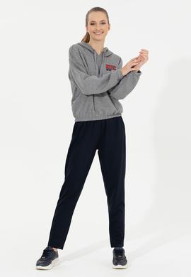 Kadın Gri  Melanj Kapüşonlu Sweatshirt - 50261239006