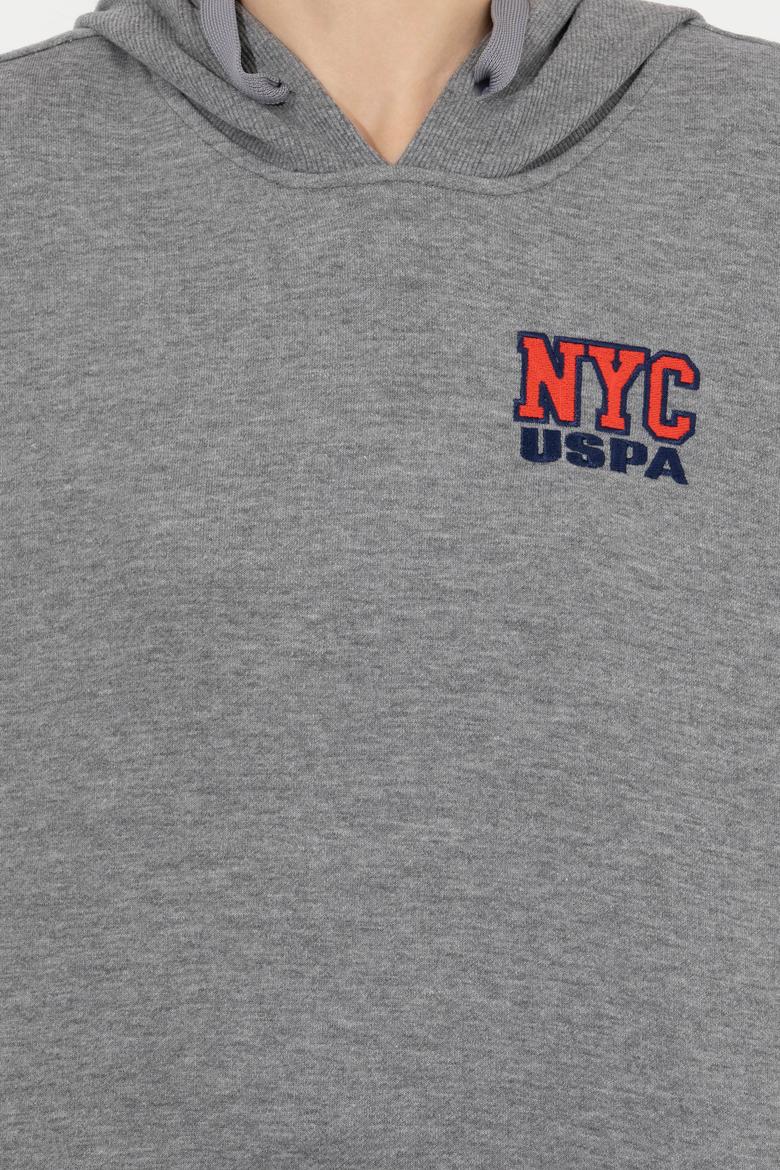 Kadın Gri  Melanj Kapüşonlu Sweatshirt - 50261239006