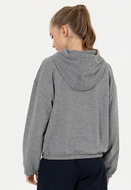 Kadın Gri  Melanj Kapüşonlu Sweatshirt - 50261239006