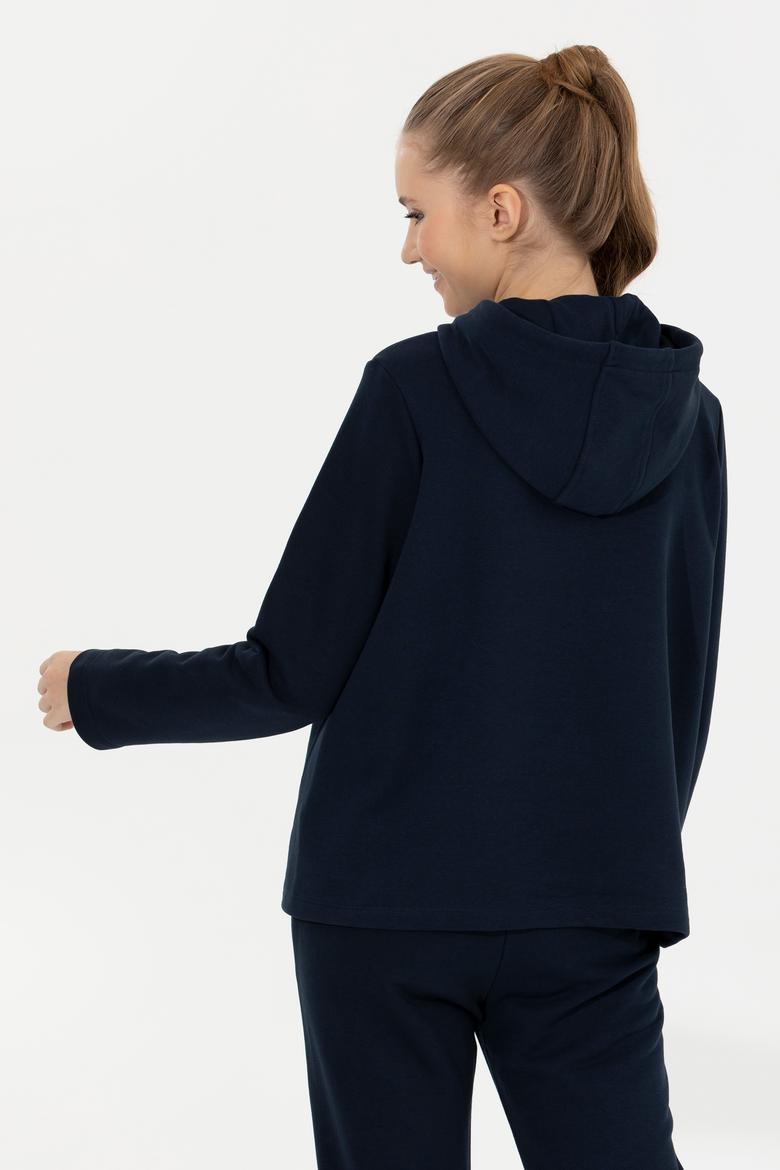 Kadın Lacivert Kapüşonlu Sweatshirt - 50254470002