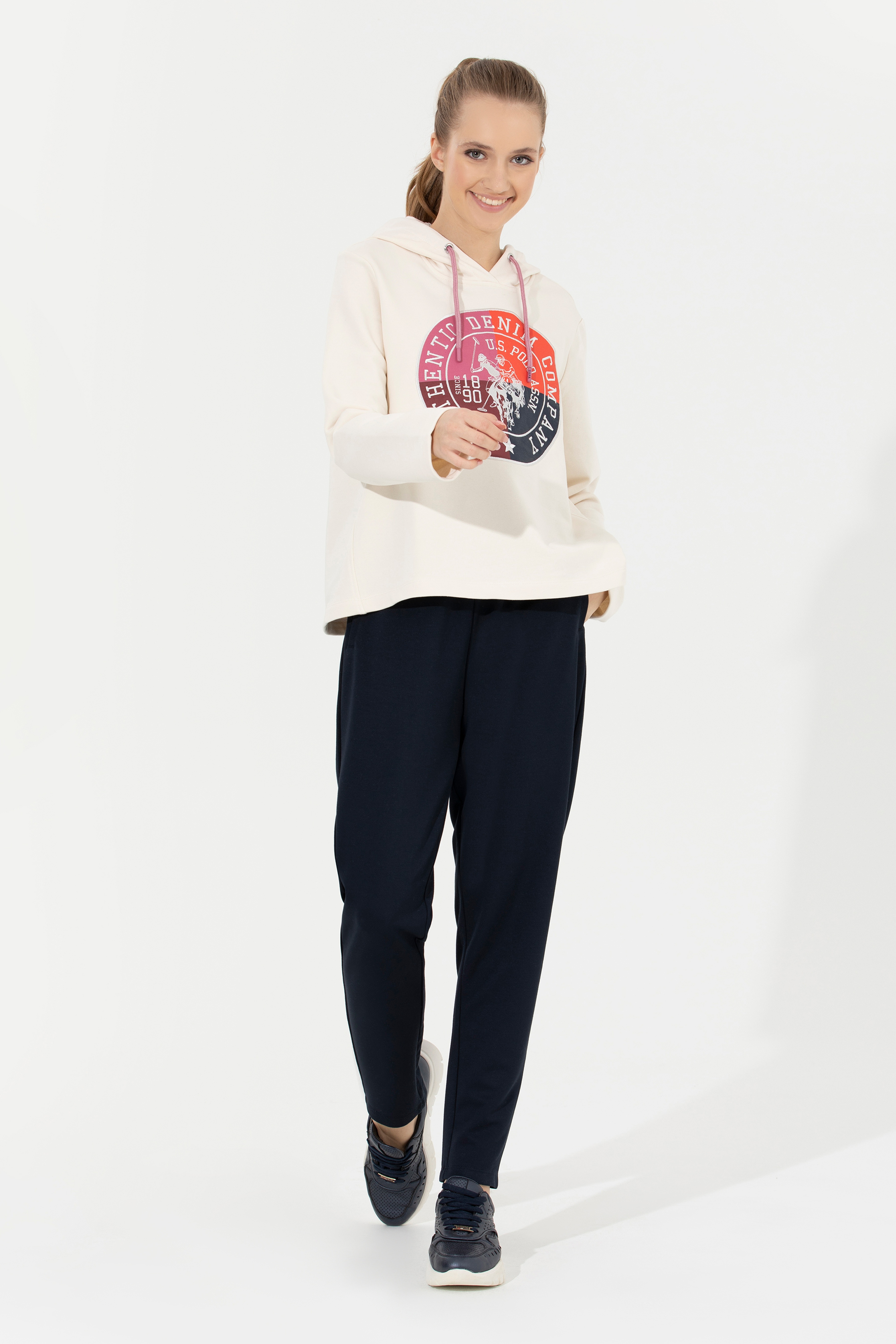 Kadın Ekru Sweatshirt - Image 3