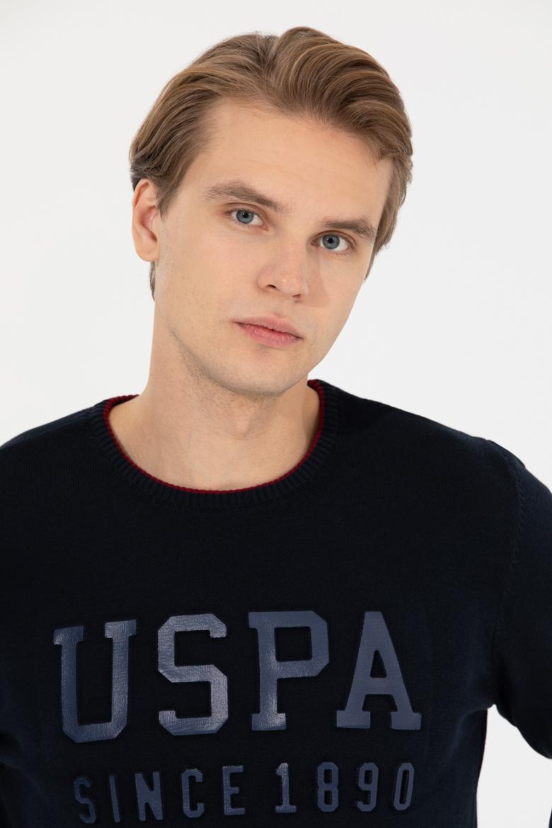 Erkek Lacivert Bisiklet Yaka Triko Kazak - 50258076003