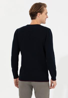 Erkek Lacivert Bisiklet Yaka Triko Kazak - 50258076003