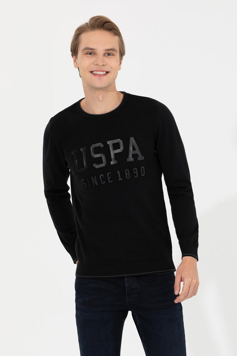 Erkek Siyah Bisiklet Yaka Triko Kazak - 50258076016