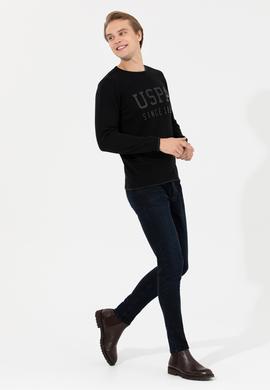 Erkek Siyah Bisiklet Yaka Triko Kazak - 50258076016