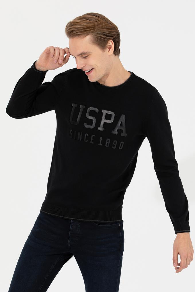 Erkek Siyah Bisiklet Yaka Triko Kazak