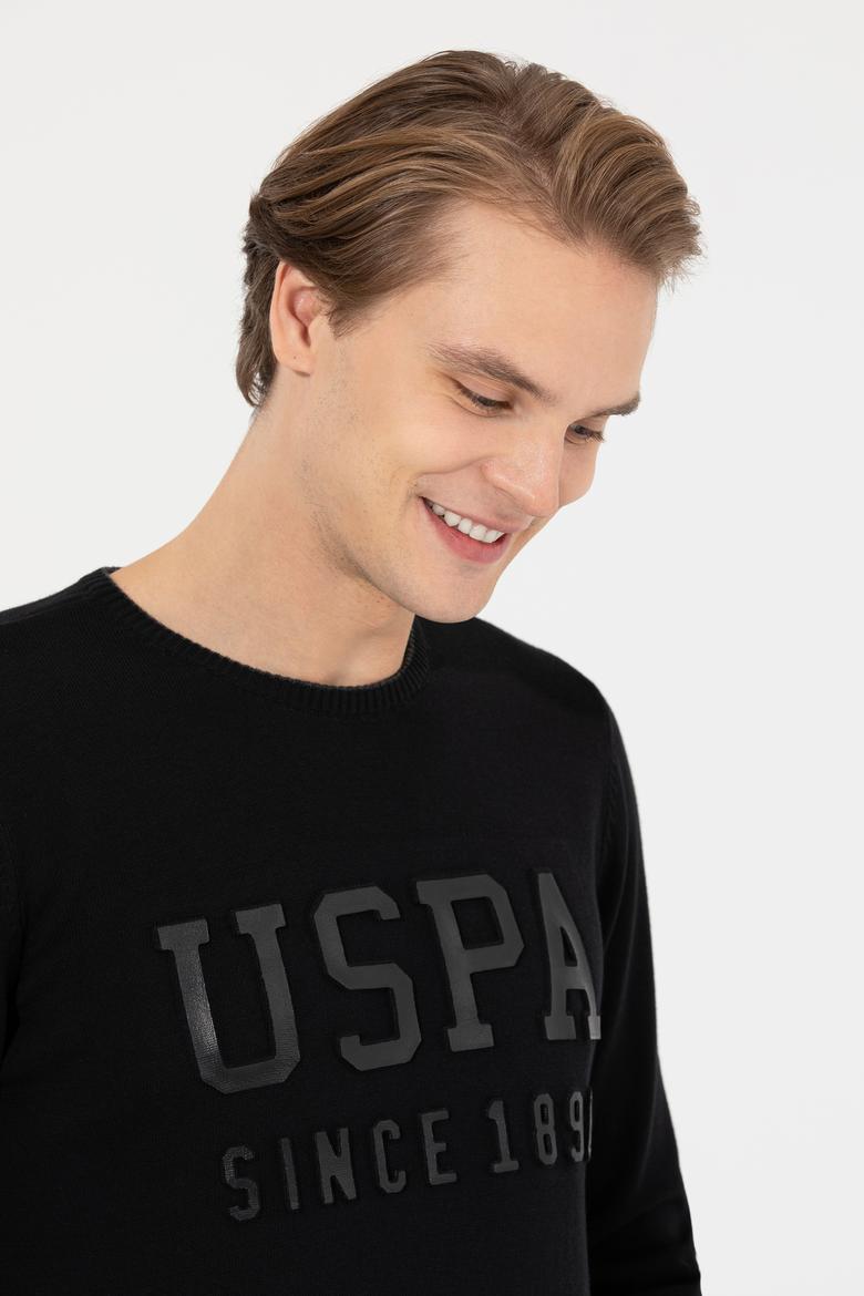 Erkek Siyah Bisiklet Yaka Triko Kazak - 50258076016