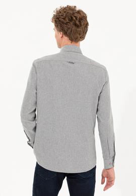 Erkek Vizon Uzun Kollu Basic Gömlek - 50256275102