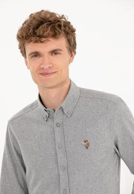 Erkek Vizon Uzun Kollu Basic Gömlek - 50256275102