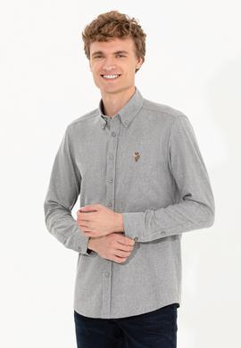 Erkek Vizon Uzun Kollu Basic Gömlek - 50256275102