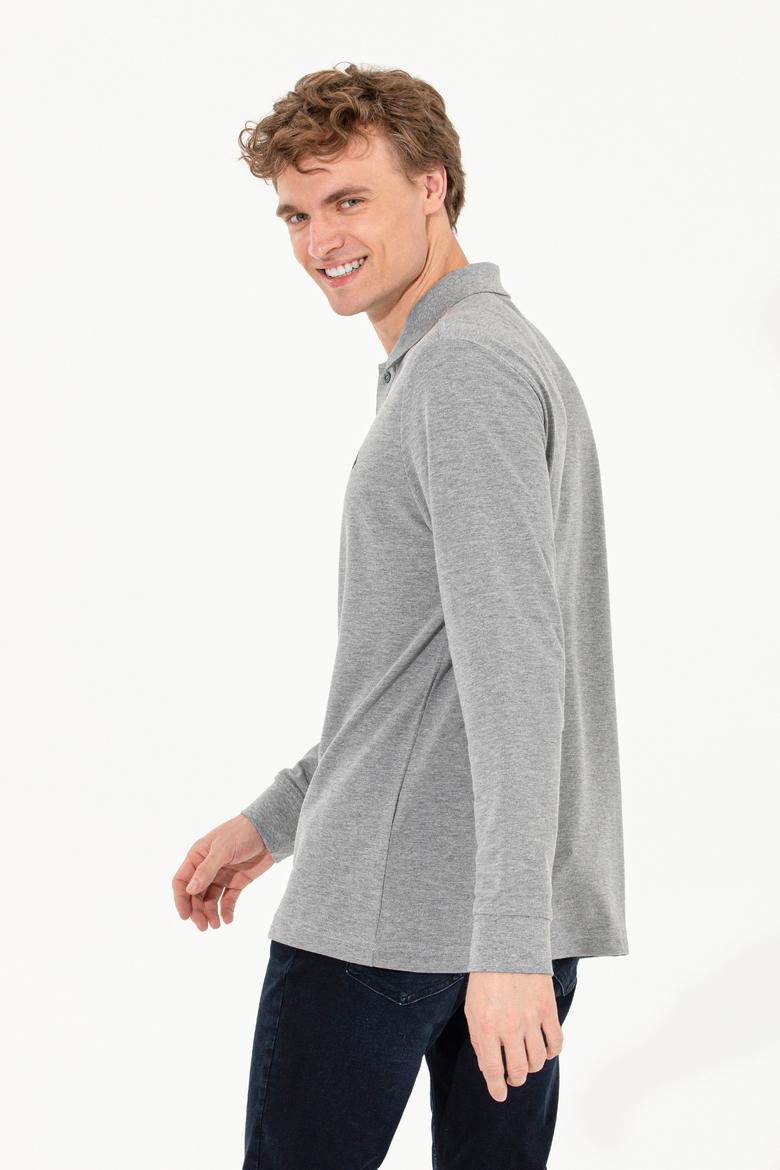 Erkek Gri Melanj Basic Sweatshirt - 50253121013