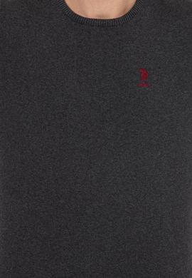 Erkek Antrasit Melanj Bisiklet Yaka Basic Triko Kazak - 50253443041