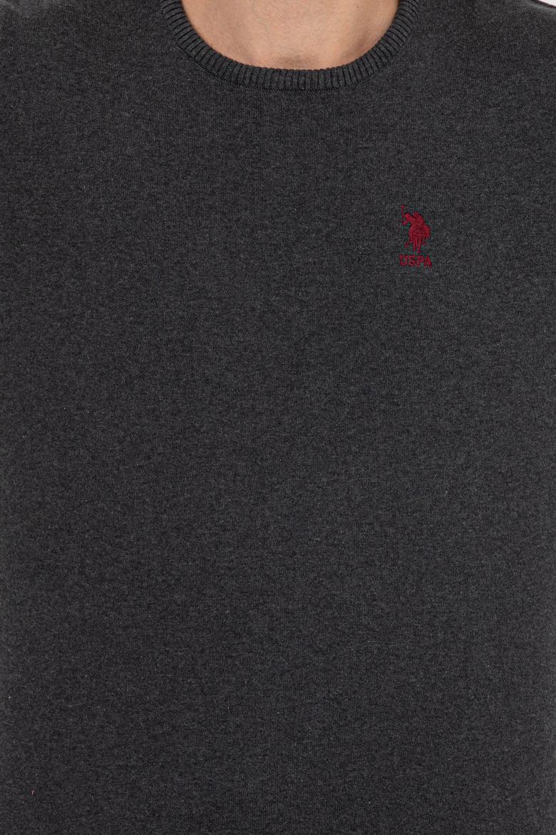 Erkek Antrasit Melanj Bisiklet Yaka Basic Triko Kazak - 50253443041