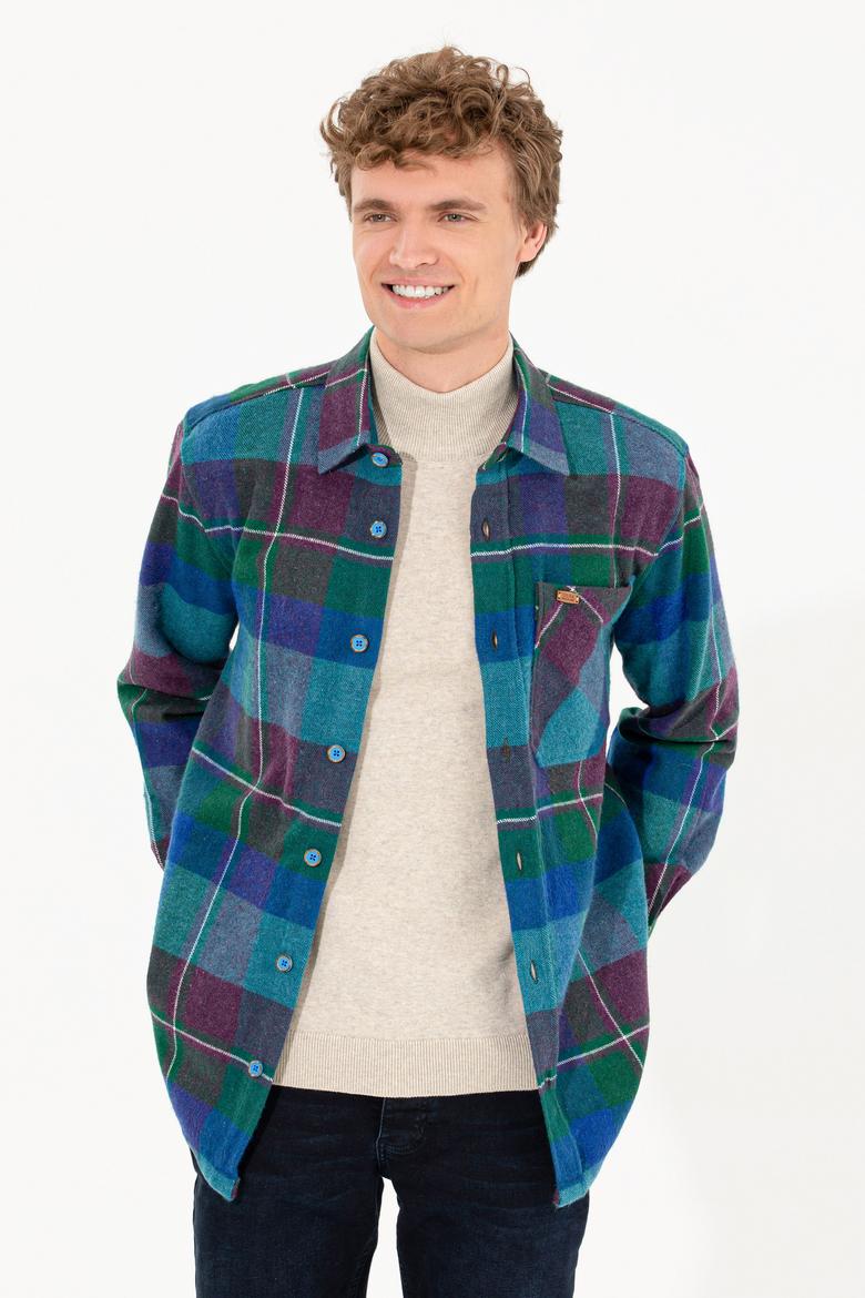 Erkek Kobalt Mavi Uzun Kollu Gömlek - 50254161017