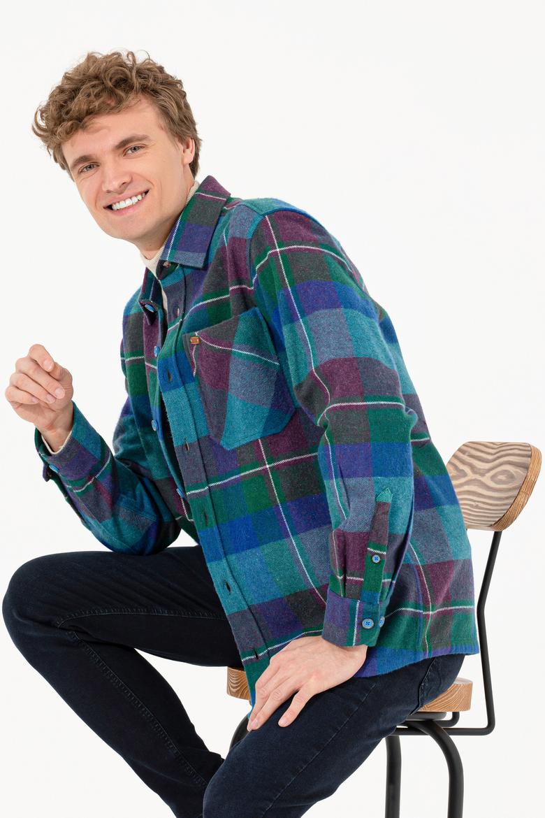 Erkek Kobalt Mavi Uzun Kollu Gömlek