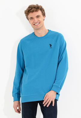 Erkek Kobalt Mavi Basic Sweatshirt - 50253181078