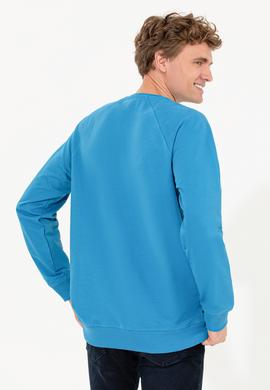 Erkek Kobalt Mavi Basic Sweatshirt - 50253181078