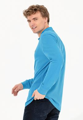 Erkek Kobalt Mavi Basic Sweatshirt - 50253121126