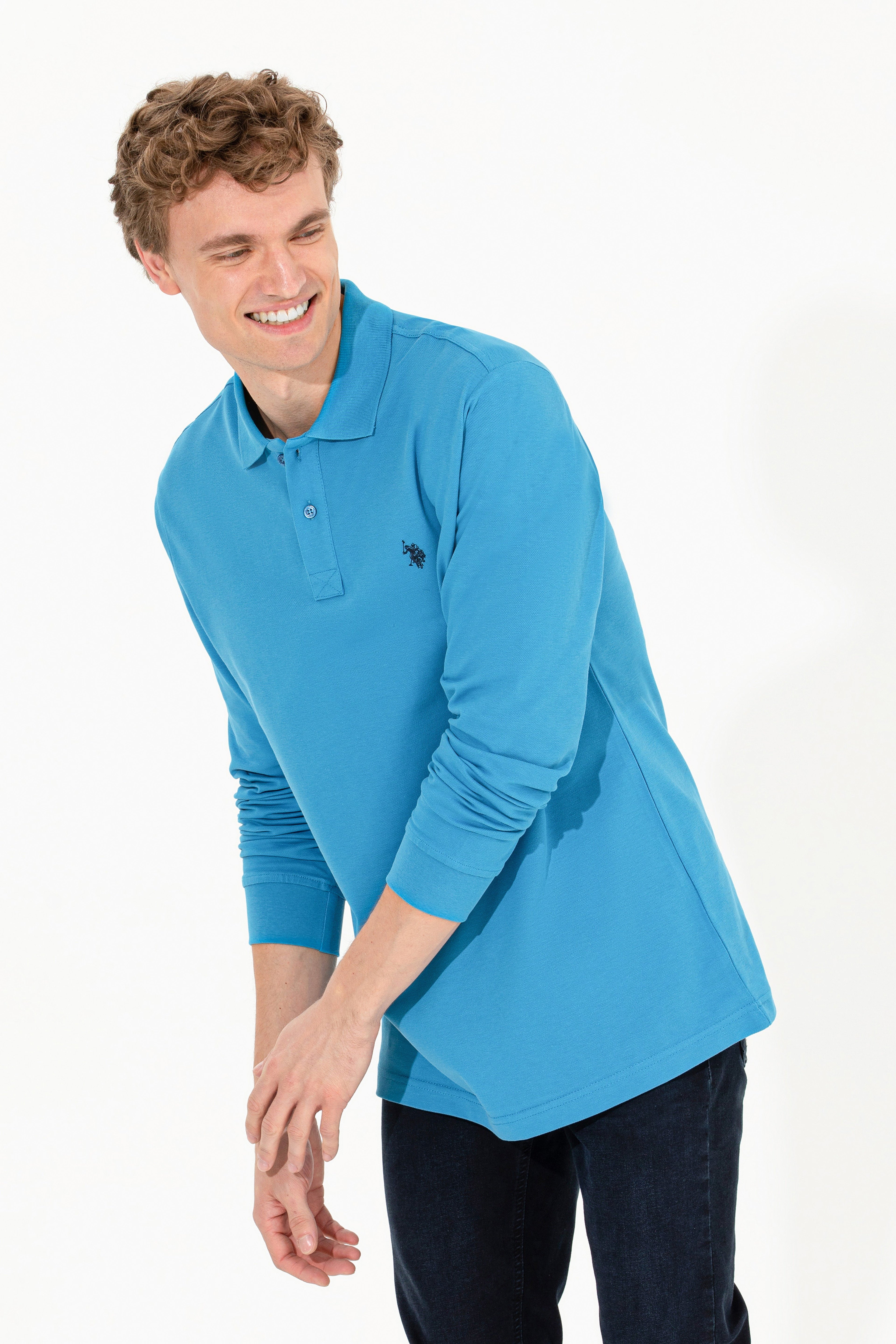 Erkek Kobalt Mavi Basic Sweatshirt - Image 1