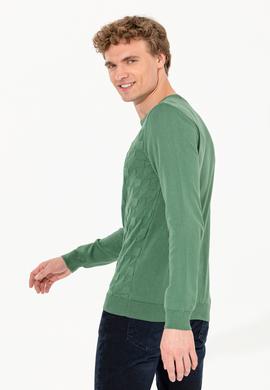 Erkek Yeşil Basic Kazak - 50251882045