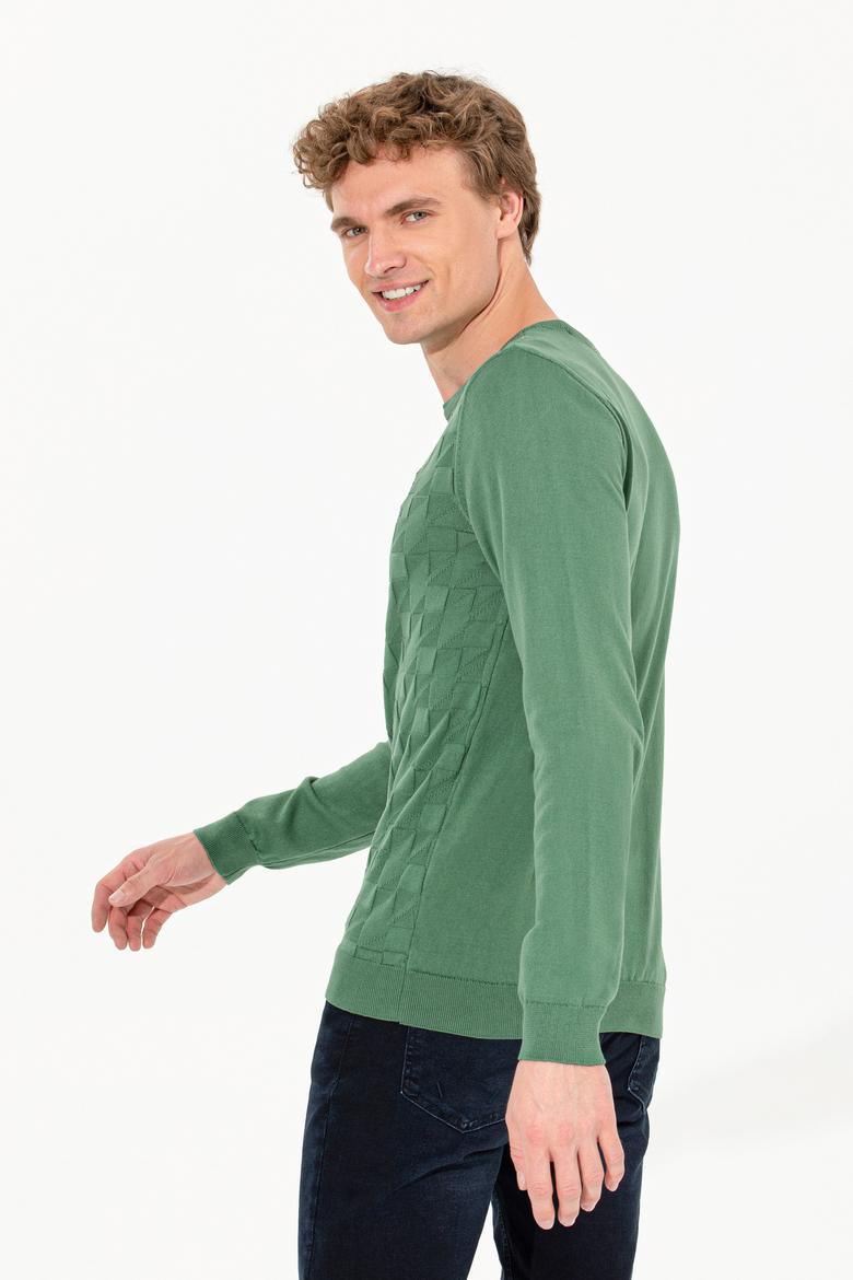 Erkek Yeşil Basic Kazak - 50251882045