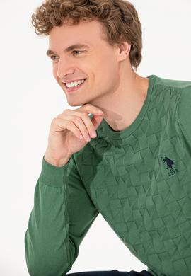 Erkek Yeşil Basic Kazak - 50251882045