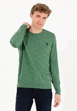 Erkek Yeşil Basic Kazak - 50251882045