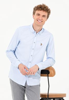 Erkek Açık Mavi Uzun Kollu Basic Gömlek - 50256694010
