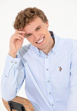 Erkek Açık Mavi Uzun Kollu Basic Gömlek - 50256694010