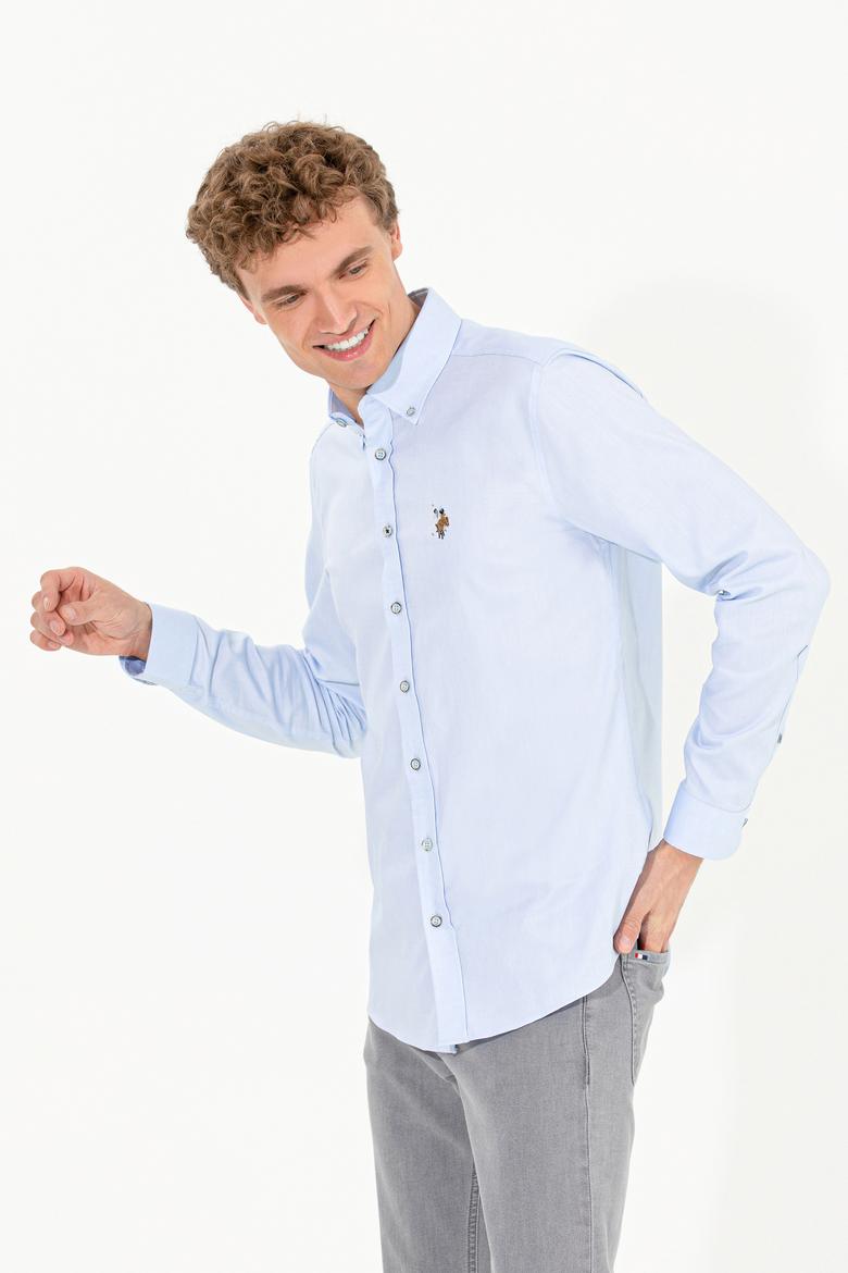 Erkek Açık Mavi Uzun Kollu Basic Gömlek - 50256694010